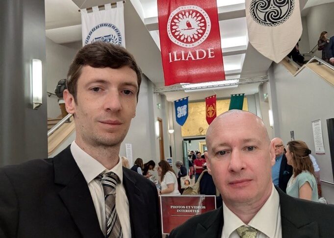 Steve Laws and Kenny Smith at far right gathering in Paris