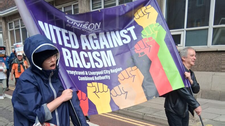Liverpool anti fascist demo 9 August 2025 11