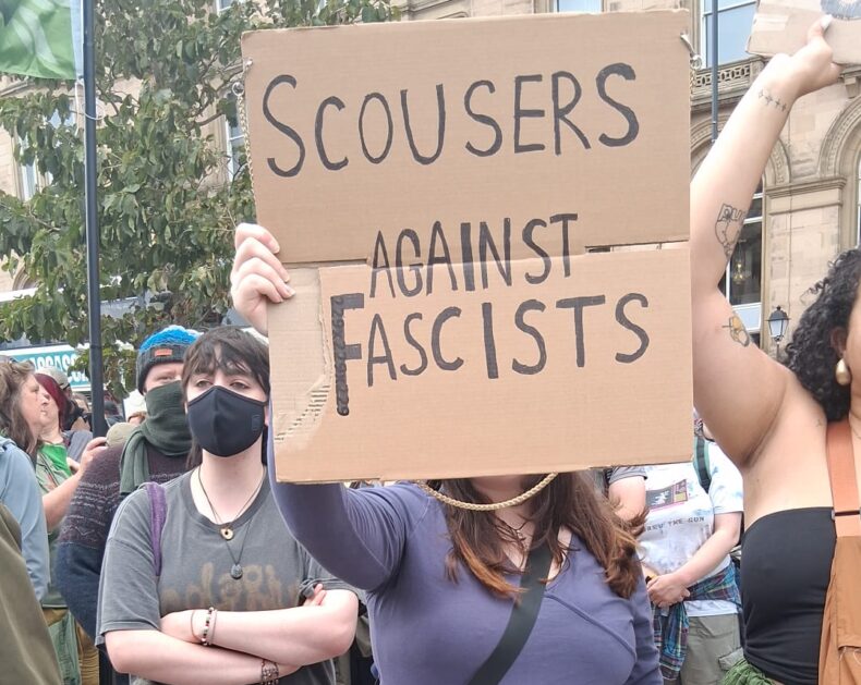 Anti-fascist against UKIP Liverpool 23 Aug 2025