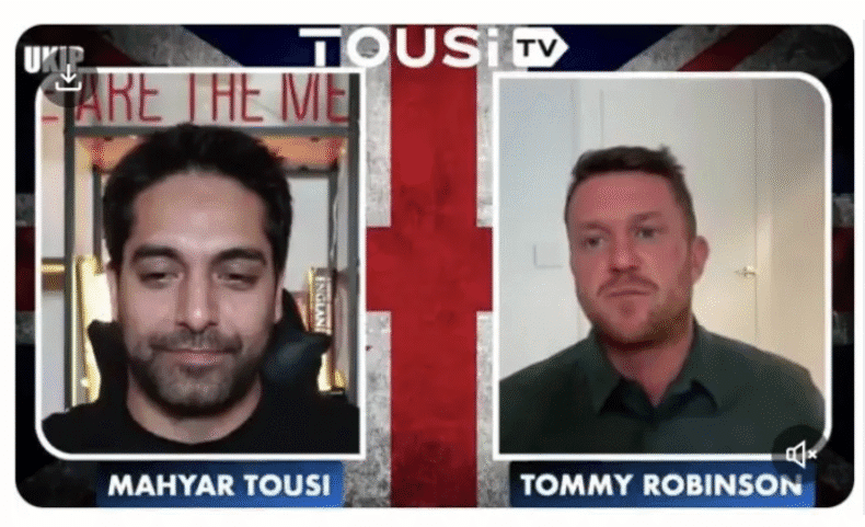 Tommy Robinson discusses UKIP link up on Tousi TV
