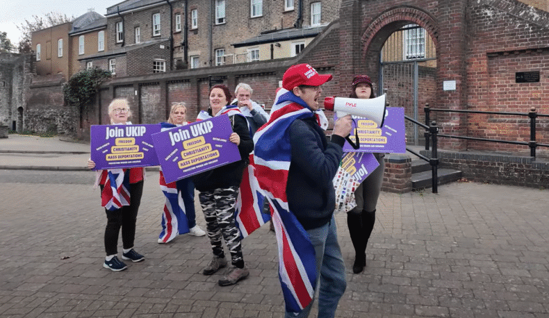 Amelia Randall and UKIP demo 7 Nov Kent