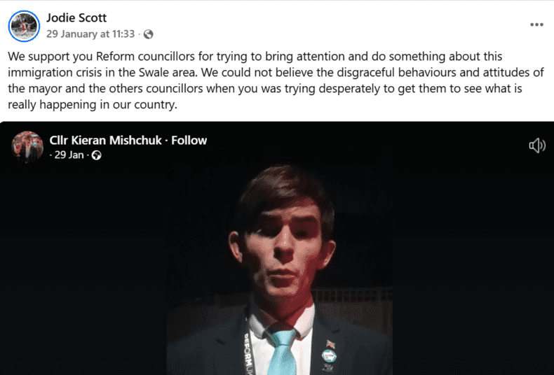 Jodie Scott supports Mishchuck