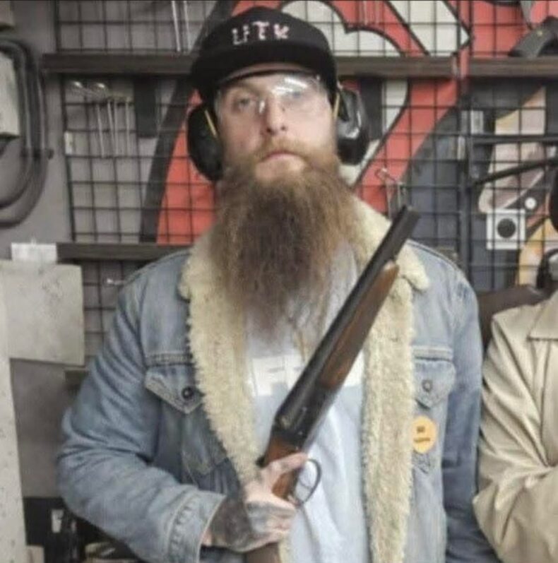 Alex Jardine with gun