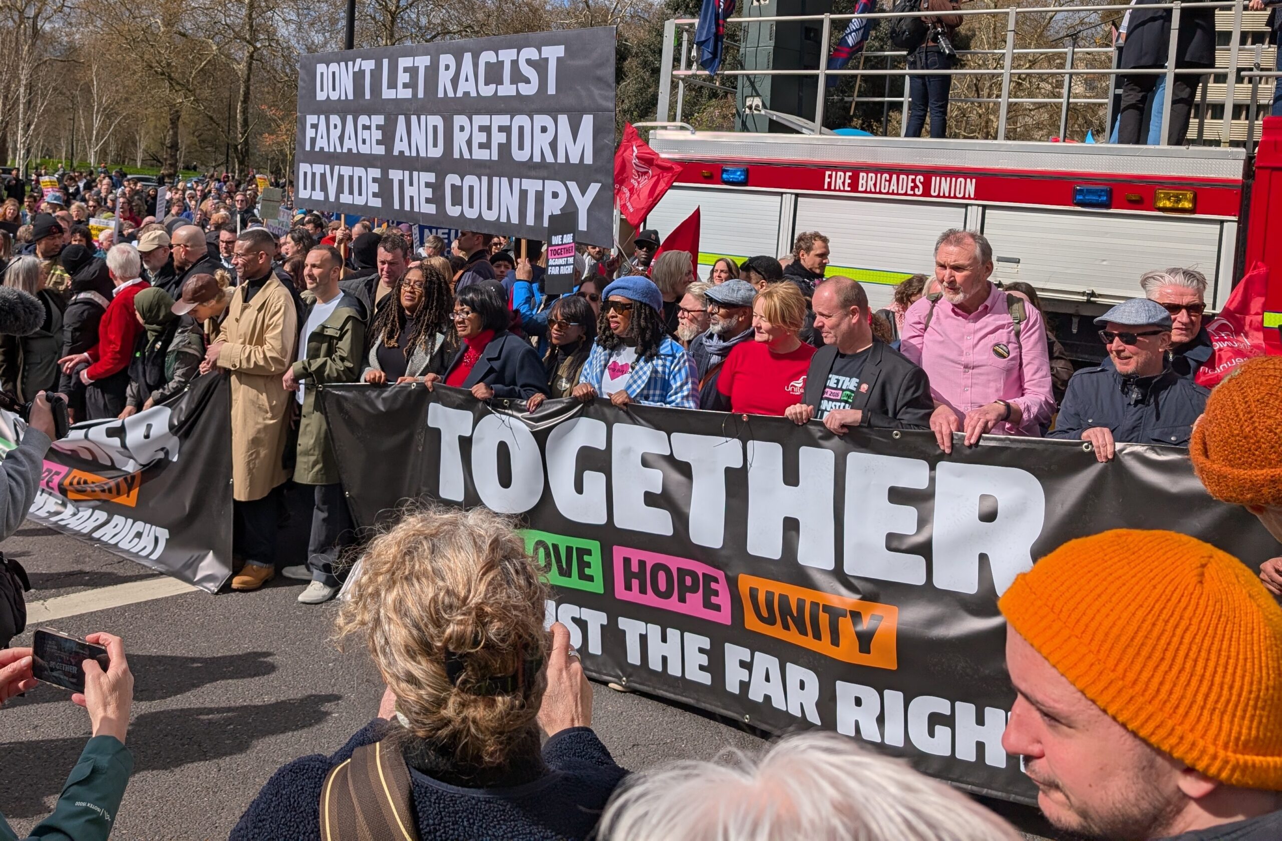Together Alliance brings thousands to London to rally against the far right